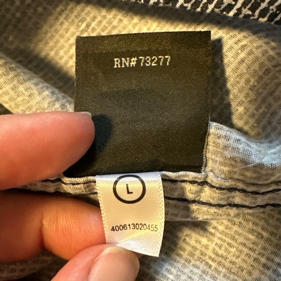 Rock & Republic Men's Size Large Short Sleeve Button Up Shirt Blue Zippers - Picture 9 of 9